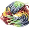 Finest Quality Multi Sapphire Emerald & Ruby Micro Faceted Roundel Beads Length is 8 Inches and Sizes from 3mm Approx.